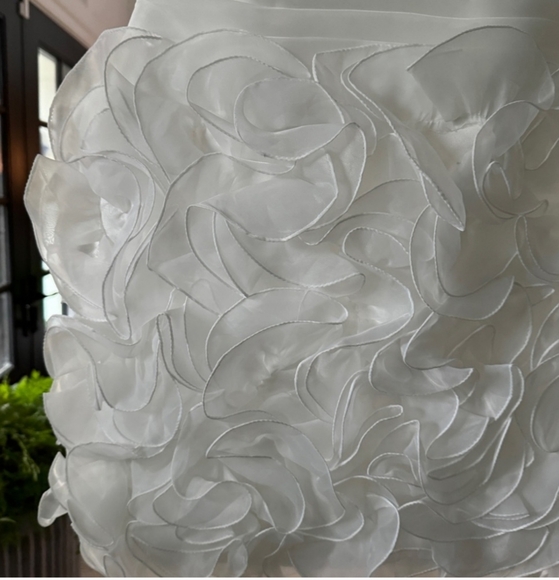 Moonlight Bridal White Embellished Ruched Strapless Dress - Picture 4 of 12